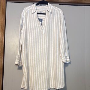 Striped Beige and White womens dress